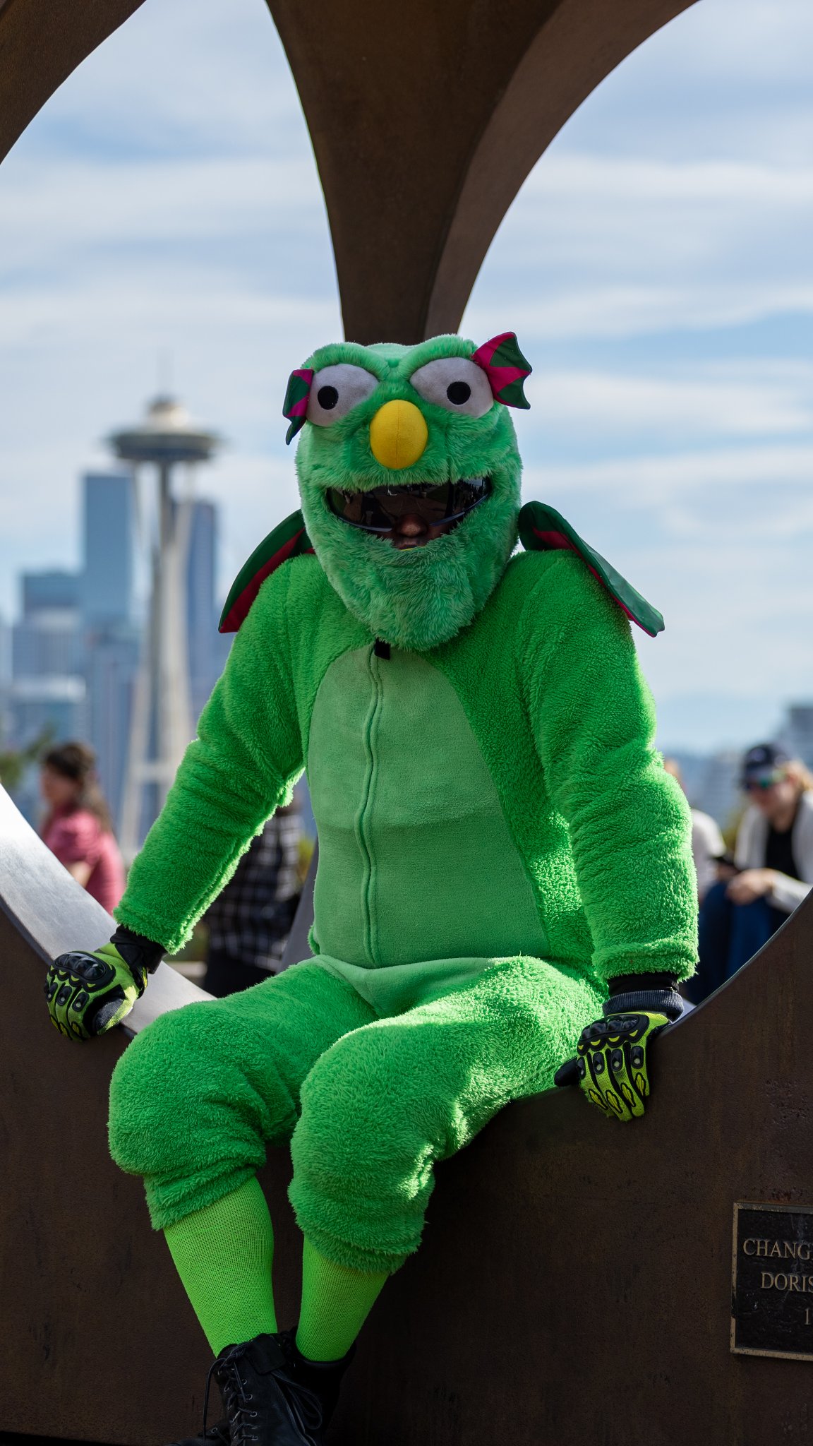 Fluffy with the Seattle Space Needle in view