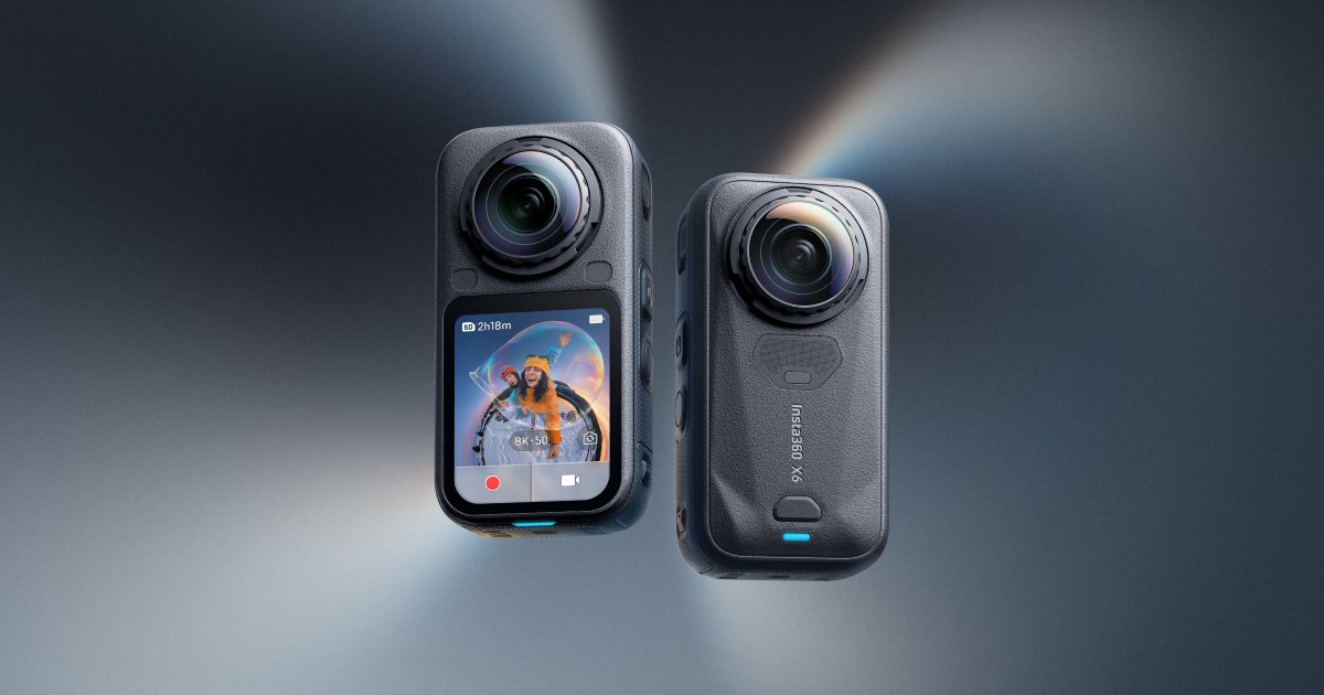 Insta360 X6 360 camera, front and back